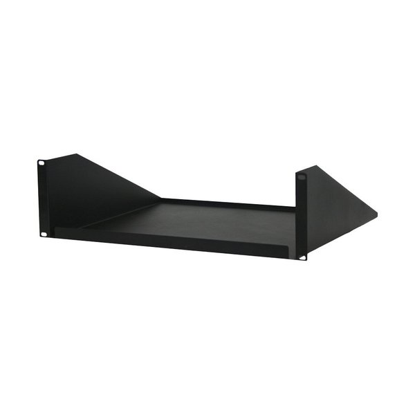 Quest Mfg Single-Sided Non-Vented Cantilever Shelf, 1U, 19" x 15"D, Black ES0319-0315